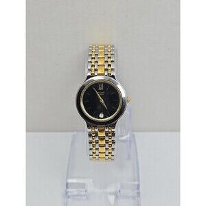 Vintage Pulsar by Seiko Womens Two Tone Date Quartz Bracelet Watch New Battery